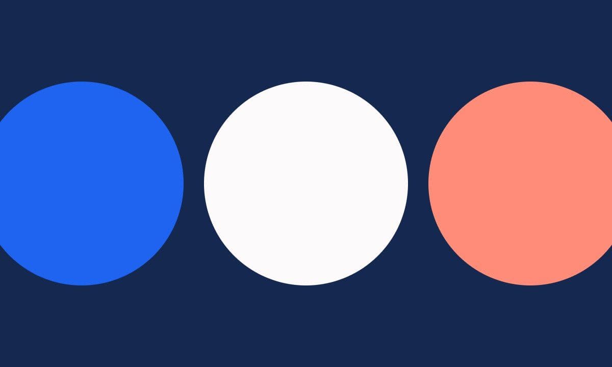 Three circles in Strive Blue, White, and Sedona on Dark Blue