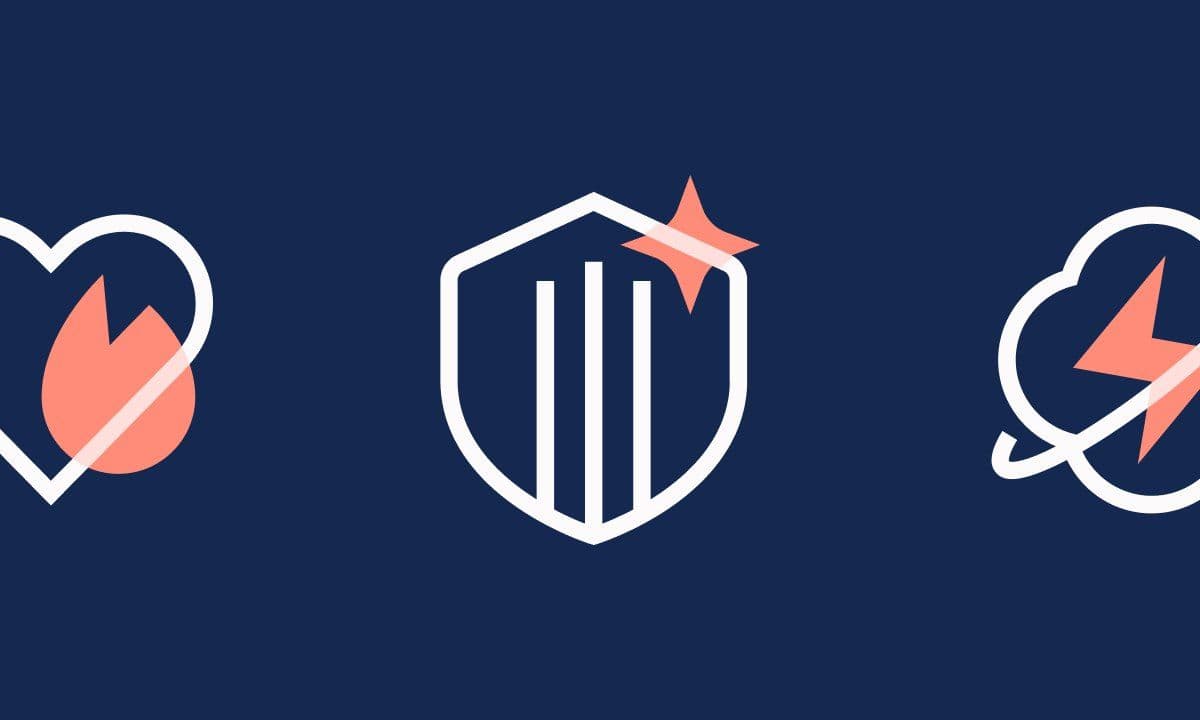 Outline icons with Sedona accents on Dark Blue