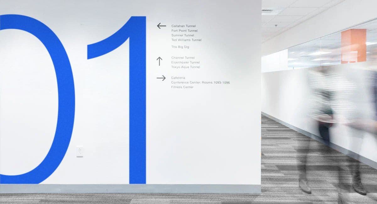 Wayfinding graphics in a Strive space