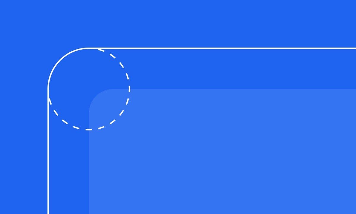 A corner radius diagram on Strive Blue